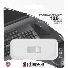 Флеш-память Kingston 128Gb DataTraveler Micro(DTMC3G2/128GB)USB3.0 сереб - фото 3