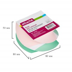 Блок для записей ATTACHE спиралевидный 8х8х5 цветной 24шт/уп 80г - фото 2