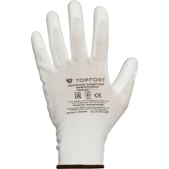Перчатки защитные TOPFORT нейлоновые с п/у покрытием белые р.10 (XL) - фото 2