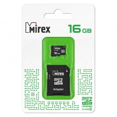Карта памяти Mirex microSDHC с адаптером 16Gb (class 10) (13613-AD10SD16) Карта памяти Mirex microSDHC с адаптером 16Gb (class 10) (13613-AD10SD16) - фото 2