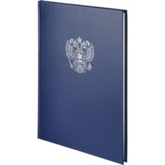 Книга учета Герб А4 96л в клетку блок офсет.бумвинил синий - фото 2