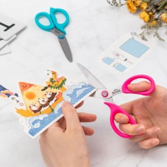 Ножницы детские Deli Explora E77755, сталь, ассиметр ручки, 135 мм, розовый Ножницы детские Deli Explora E77755, сталь, ассиметр ручки, 135 мм, розовый - фото 5