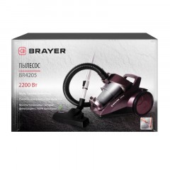 Пылесос циклонного типа BRAYER 4205BR, 2200Вт, 4л, всас420 Вт,Hepa,телес.5м Пылесос циклонного типа BRAYER 4205BR, 2200Вт, 4л, всас420 Вт,Hepa,телес.5м - фото 5