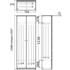 Гардероб Easy One каркас LT 22/16 768х367 дуб шамони темный В1997 Гардероб Easy One каркас LT 22/16 768х367 дуб шамони темный В1997 - фото 2