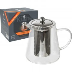 Чайник заварочный AROMA, объем 1 л, из боросиликатного стекла,105039 - фото 4