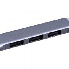 Разветвитель USB HS001 USB3.0x1/USB 2.0x3/серебристый Разветвитель USB HS001 USB3.0x1/USB 2.0x3/серебристый - фото 4