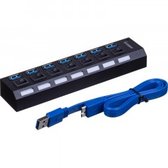 Разветвитель USB HS006 выключатель/USB 3.0x7/черный Разветвитель USB HS006 выключатель/USB 3.0x7/черный - фото 13