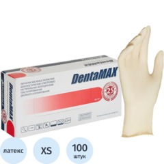 Перчатки мед. смотров. латекс н/c,н/о, текст,2хлор DentaMAX 333 (XS) 50п/уп