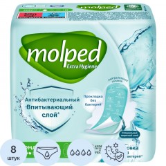Прокладки женские Молпед антибак. с крылышками  НОРМАЛ 8шт/уп