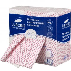 Материал протирочный нетканый Luscan Prof красный 110г 33,5х34,5см 30л/уп - фото 4