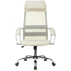 Кресло VB_EChair-655 SL TPU_BG сетка/экокожа бежевый хром Кресло VB_EChair-655 SL TPU_BG сетка/экокожа бежевый хром - фото 2