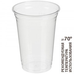 Стакан одноразовый 400мл. прозрачный ПЭТ - шейкер 1000шт/кор - фото 1