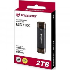 Портативный SSD Transcend 2Tb, USB 10Gbps, Type-C/Type-A, Черный Портативный SSD Transcend 2Tb, USB 10Gbps, Type-C/Type-A, Черный - фото 2