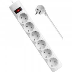Сетевой фильтр Defender  DFS 153 3 м, белый, 6 розеток(99490) - фото 2