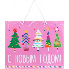 Пакет подарочный Бумажный Magic Pack НГ, 157 г/м2 / 40,6x33x16см арт.89766 - фото 3