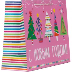 Пакет подарочный Бумажный Magic Pack НГ, 157 г/м2 / 40,6x33x16см арт.89766 - фото 4