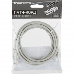 Патч-корд BigTech OPCC003 UTP CCA кат.5e/2м/литой/многожильный (серый) - фото 7