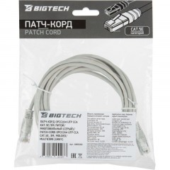 Патч-корд BigTech OPCC004 UTP CCA кат.5e/3м/литой/многожильный (серый) - фото 6