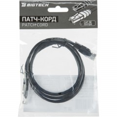 Патч-корд BigTech OPCC008 UTP CCA кат.5e/1м/литой/многожильный (черный) - фото 7