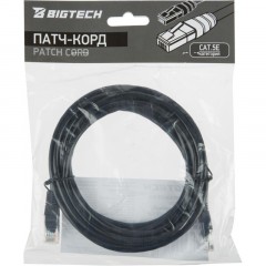 Патч-корд BigTech OPCC010 UTP CCA кат.5e/3м/литой/многожильный (черный) - фото 5
