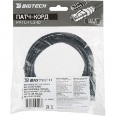 Патч-корд BigTech OPCC010 UTP CCA кат.5e/3м/литой/многожильный (черный) - фото 6