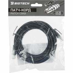Патч-корд BigTech OPCC011 UTP CCA кат.5e/5м/литой/многожильный (черный) - фото 7