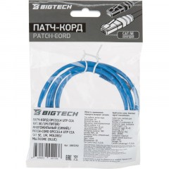 Патч-корд BigTech OPCC014 UTP CCA кат.5e/1м/литой/многожильный (синий) - фото 6