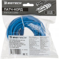 Патч-корд BigTech OPCC018 UTP CCA кат.5e/10м/литой/многожильный (синий) - фото 8