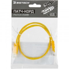 Патч-корд BigTech OPCC019 UTP CCA кат.5e/0.5м/литой/многожильн (желтый) - фото 5