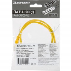 Патч-корд BigTech OPCC019 UTP CCA кат.5e/0.5м/литой/многожильн (желтый) - фото 8