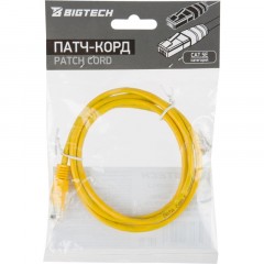 Патч-корд BigTech OPCC020 UTP CCA кат.5e/1м/литой/многожильный (желтый) - фото 5