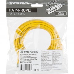 Патч-корд BigTech OPCC023 UTP CCA кат.5e/5м/литой/многожильный (желтый) - фото 8