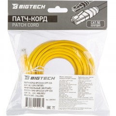 Патч-корд BigTech OPCC024 UTP CCA кат.5e/10м/литой/многожильный (желтый) - фото 6