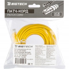 Патч-корд BigTech OPCC024 UTP CCA кат.5e/10м/литой/многожильный (желтый) - фото 8