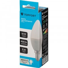 Лампа светодиодная Topfort E14 10W 4000K свеча - фото 5