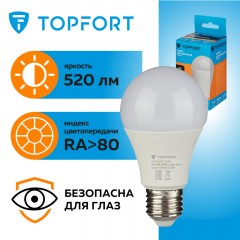 Лампа светодиодная Topfort E27 7W 3000K груша - фото 8