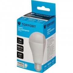 Лампа светодиодная Topfort E27 7W 4000K груша - фото 4