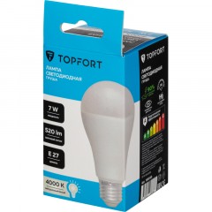 Лампа светодиодная Topfort E27 7W 4000K груша - фото 5