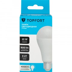 Лампа светодиодная Topfort E27 10W 4000K груша - фото 6
