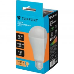 Лампа светодиодная Topfort E27 20W 3000K груша Лампа светодиодная Topfort E27 20W 3000K груша - фото 5