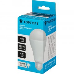 Лампа светодиодная Topfort E27 25W 4000K груша Лампа светодиодная Topfort E27 25W 4000K груша - фото 4