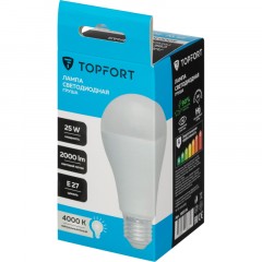Лампа светодиодная Topfort E27 25W 4000K груша Лампа светодиодная Topfort E27 25W 4000K груша - фото 5