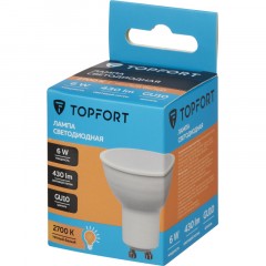 Лампа светодиодная Topfort GU10 6W 2700K Лампа светодиодная Topfort GU10 6W 2700K - фото 4