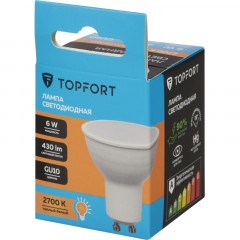 Лампа светодиодная Topfort GU10 6W 2700K Лампа светодиодная Topfort GU10 6W 2700K - фото 5