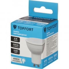 Лампа светодиодная Topfort GU10 6W 4000K Лампа светодиодная Topfort GU10 6W 4000K - фото 4