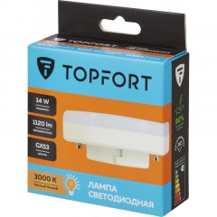 Лампа светодиодная Topfort GX53 14W 3000K Лампа светодиодная Topfort GX53 14W 3000K - фото 5