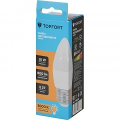 Лампа светодиодная Topfort E27 10W 3000K свеча Лампа светодиодная Topfort E27 10W 3000K свеча - фото 5