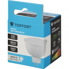 Лампа светодиодная Topfort GU5.3 220V 6W 4000K Лампа светодиодная Topfort GU5.3 220V 6W 4000K - фото 5