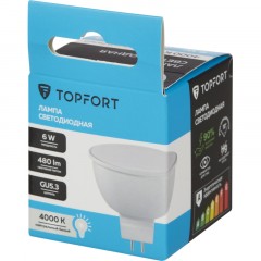 Лампа светодиодная Topfort GU5.3 12V 6W 4000K - фото 4