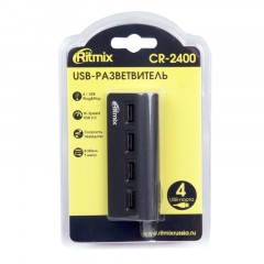 Разветвитель USB Ritmix CR-2400 Black (USB хаб) 4 порта USB (15118095) Разветвитель USB Ritmix CR-2400 Black (USB хаб) 4 порта USB (15118095) - фото 3